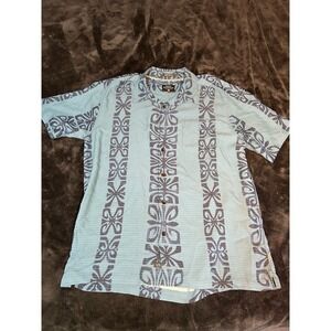 2016 Quiksilver Tribal Rave Waterman Collection Short Sleeve ButtonUp Shirt Lrg